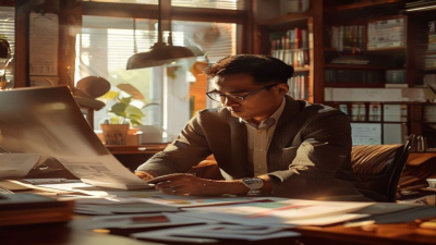 AI Image: cara menghitung keuntungan bisnis cessie rumah illustration